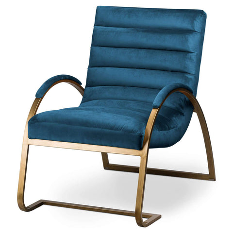 Navy And Brass Ribbed Ark Chair Living Hill Interiors 