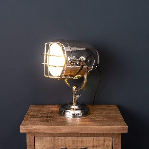 Nickel Industrial Spotlight Table Lamp Lighting Hill Interiors 