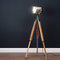 Nickel Industrial Spotlight Tripod Lamp Lighting Hill Interiors 