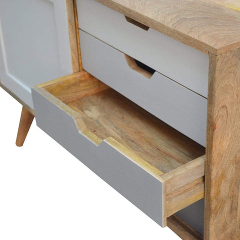 Nordic Sliding Cabinet with 4 Drawers Living Artisan Furniture 