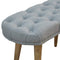 Nordic Style Bench with Deep Buttoned Grey Tweed Top Living Artisan Furniture 