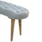 Nordic Style Bench with Deep Buttoned Grey Tweed Top Living Artisan Furniture 