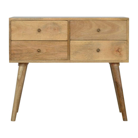 Nordic Style Console Table with 4 Drawers Living Artisan Furniture 