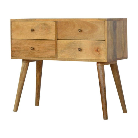 Nordic Style Console Table with 4 Drawers Living Artisan Furniture 