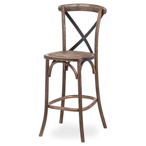 Oak Cross Back Bar Stool Dining Hill Interiors 