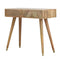 Oak-ish Gold Brass Inlay Console Table Living Artisan Furniture 