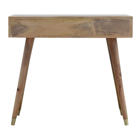 Oak-ish Gold Brass Inlay Console Table Living Artisan Furniture 