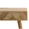 Oak-ish Gold Brass Inlay Console Table Living Artisan Furniture 