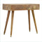 Oak-ish Gold Brass Inlay Console Table Living Artisan Furniture 
