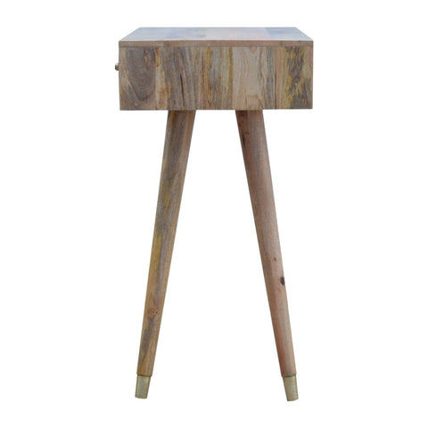 Oak-ish Gold Brass Inlay Console Table Living Artisan Furniture 