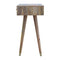 Oak-ish Gold Brass Inlay Console Table Living Artisan Furniture 
