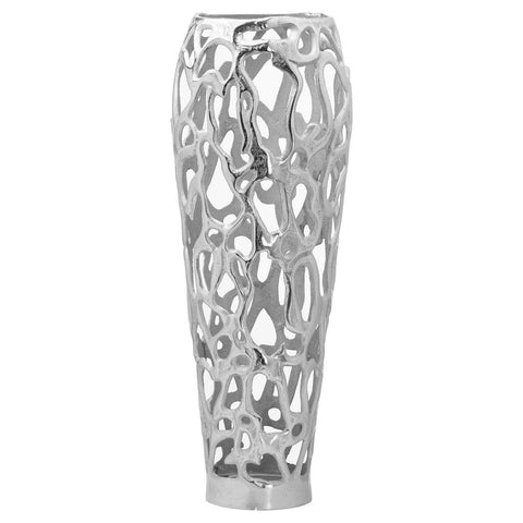 Ohlson Silver Large Perforated Coral Inspired Vase Accessories Hill Interiors 