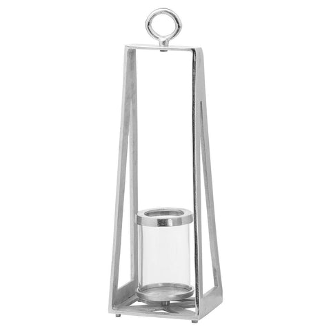 Ohlson Silver Large Pyramid Tea Light lantern Accessories Hill Interiors 