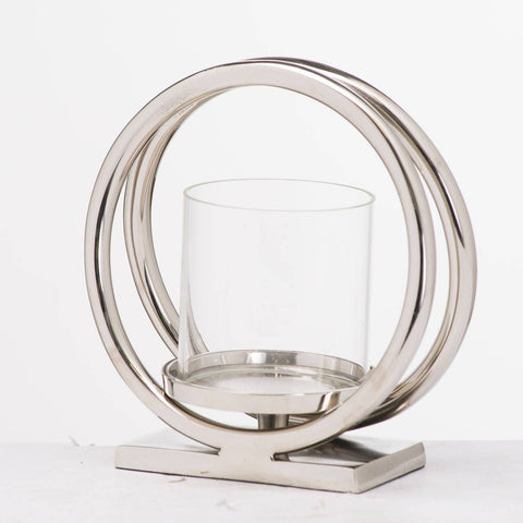 Ohlson Silver Large Twin loop Candle Holder Accessories Hill Interiors 