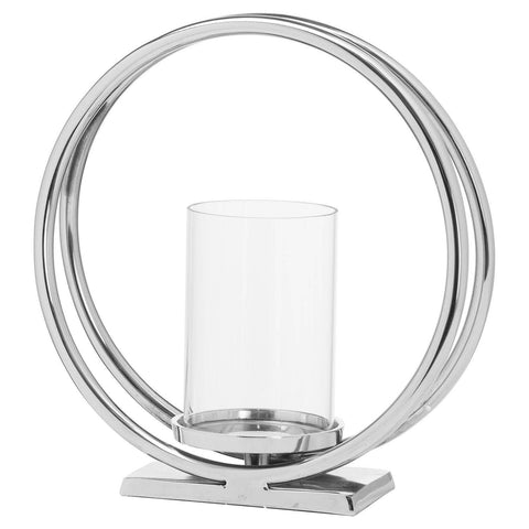 Ohlson Silver Twin loop Candle Holder Accessories Hill Interiors 