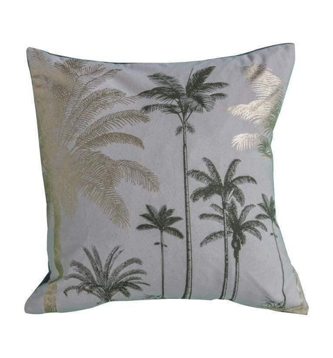 Palm Trees Metallic Cushion Grey Accessories Regency Studio 