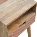 Perforated Copper Bedside with Open Slot Sleeping Artisan Furniture 