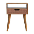 Perforated Copper Bedside with Open Slot Sleeping Artisan Furniture 