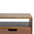 Perforated Copper Bedside with Open Slot Sleeping Artisan Furniture 