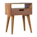 Perforated Copper Bedside with Open Slot Sleeping Artisan Furniture 
