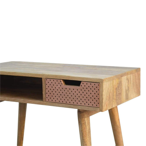 Perforated Copper Writing Desk Living Artisan Furniture 