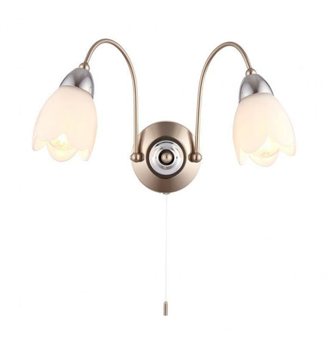 Petal 2 Wall Light Satin Chrome Lighting Regency Studio 