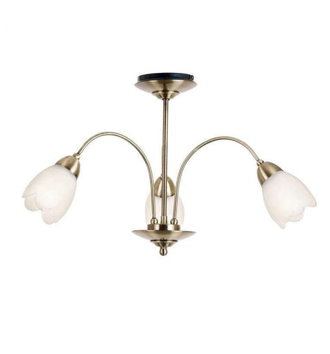 Petal 3 Ceiling Lamp Antique Brass Lighting Regency Studio 
