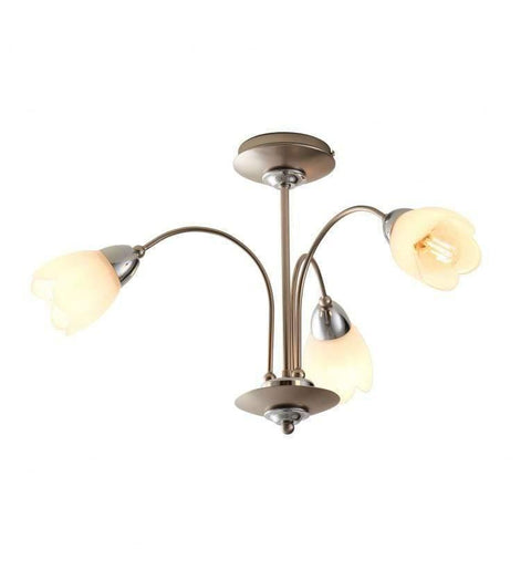 Petal 3 Ceiling Lamp Satin Chrome Lighting Regency Studio 