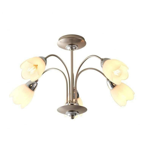 Petal 5 Ceiling Lamp Satin Chrome Lighting Regency Studio 