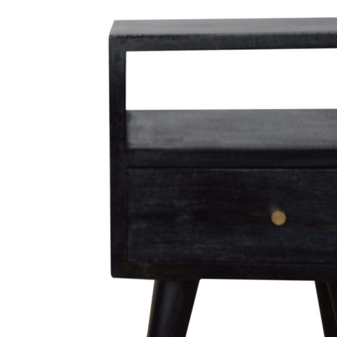 Petite Ash Black Finish Bedside Sleeping Artisan Furniture 