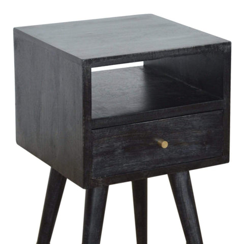 Petite Ash Black Finish Bedside Sleeping Artisan Furniture 