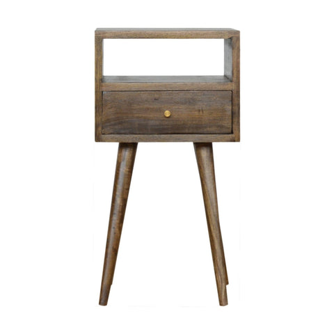 Petite Grey Washed Finish Bedside Sleeping Artisan Furniture 