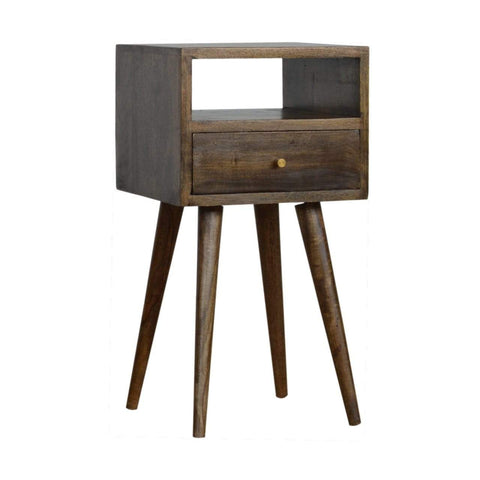 Petite Grey Washed Finish Bedside Sleeping Artisan Furniture 