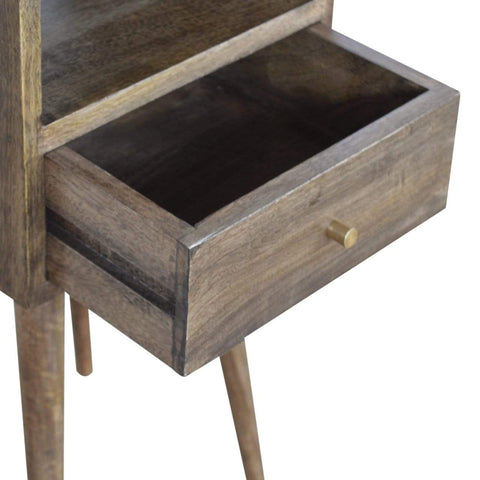 Petite Grey Washed Finish Bedside Sleeping Artisan Furniture 