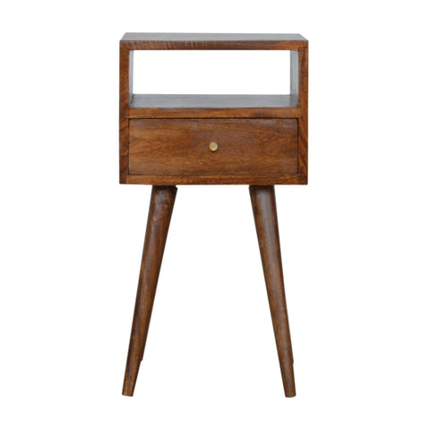 Petite Light Walnut Finish Bedside Sleeping Artisan Furniture 