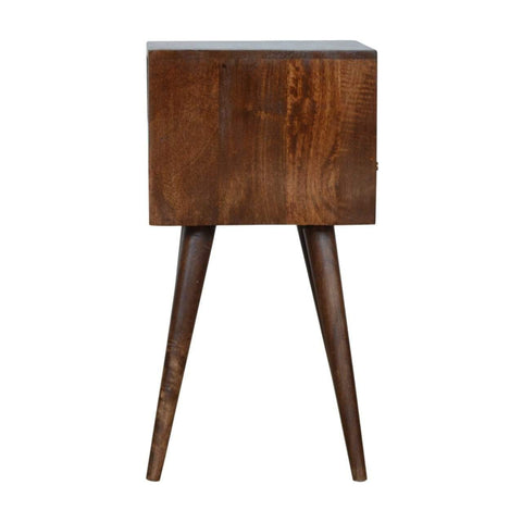 Petite Light Walnut Finish Bedside Sleeping Artisan Furniture 
