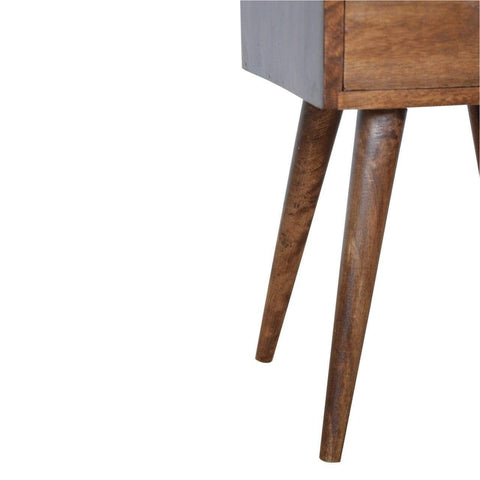 Petite Light Walnut Finish Bedside Sleeping Artisan Furniture 