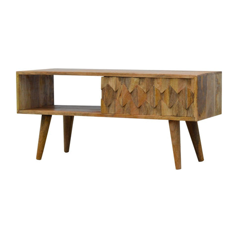 Pineapple Carved Media Unit with Sliding Door Living Artisan Furniture 