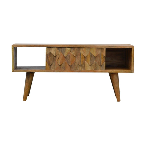 Pineapple Carved Media Unit with Sliding Door Living Artisan Furniture 