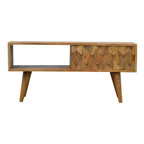 Pineapple Carved Media Unit with Sliding Door Living Artisan Furniture 