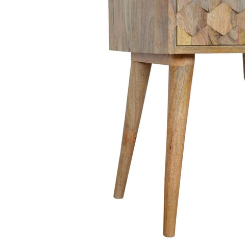 Pineapple Carved Oak-ish Bedside Sleeping Artisan Furniture 
