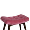 Pink Cotton Velvet Curved Bench Living Artisan Furniture 