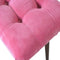 Pink Cotton Velvet Curved Bench Living Artisan Furniture 