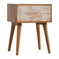 Pink Floral Screen Printed Bedside Sleeping Artisan Furniture 