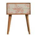 Pink Floral Screen Printed Bedside Sleeping Artisan Furniture 