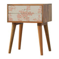 Pink Floral Screen Printed Bedside Sleeping Artisan Furniture 
