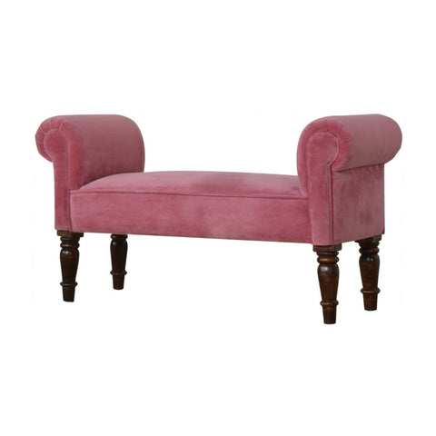 Pink Velvet Bench Living Artisan Furniture 