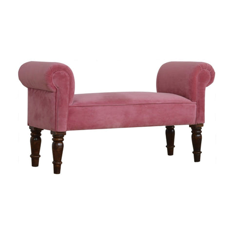Pink Velvet Bench Living Artisan Furniture 