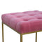 Pink Velvet Footstool with Gold Base Living Artisan Furniture 