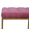 Pink Velvet Footstool with Gold Base Living Artisan Furniture 